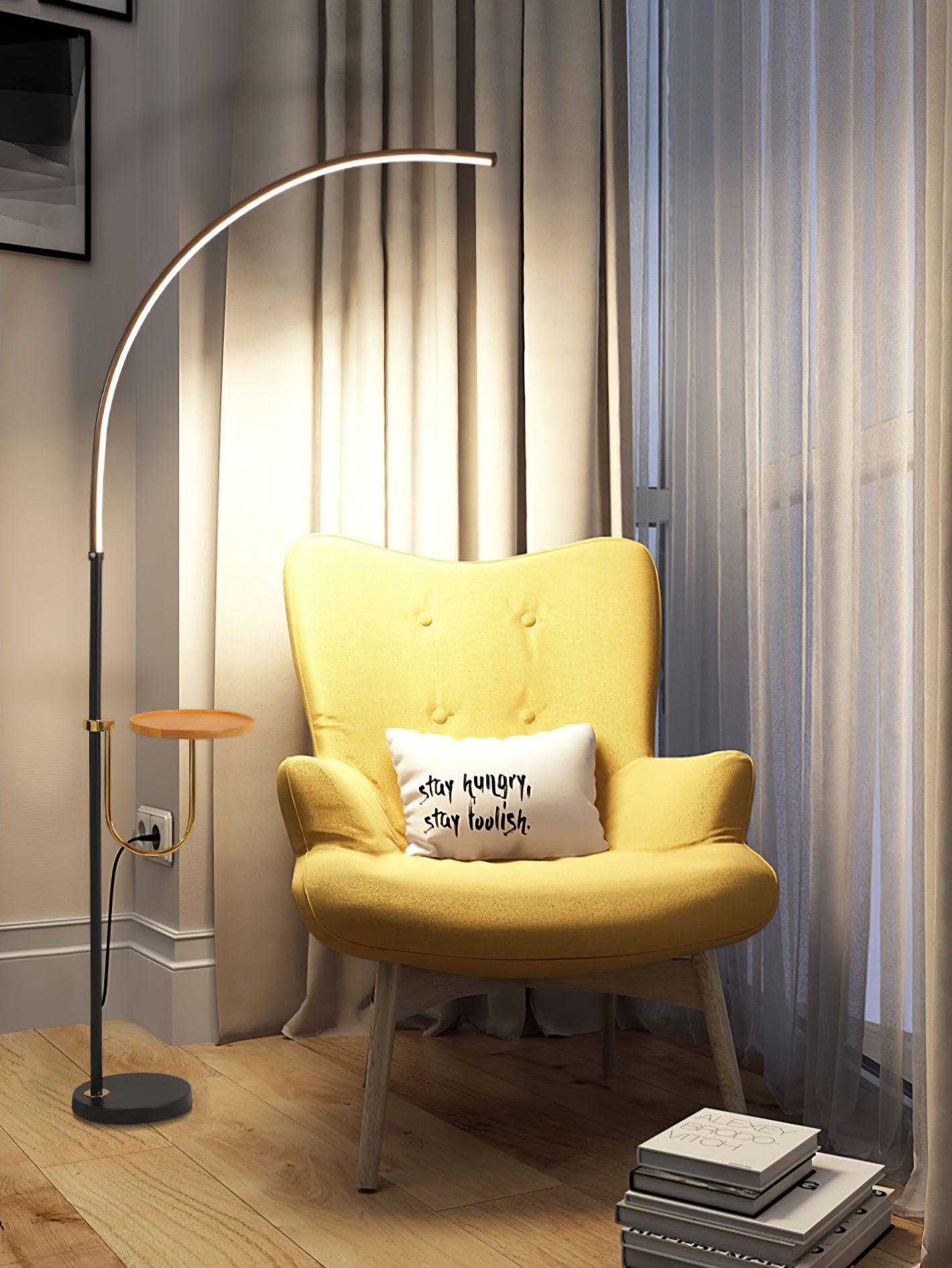 Nordic Arc Floor Lamp - Curved LED Design for Home Lighting