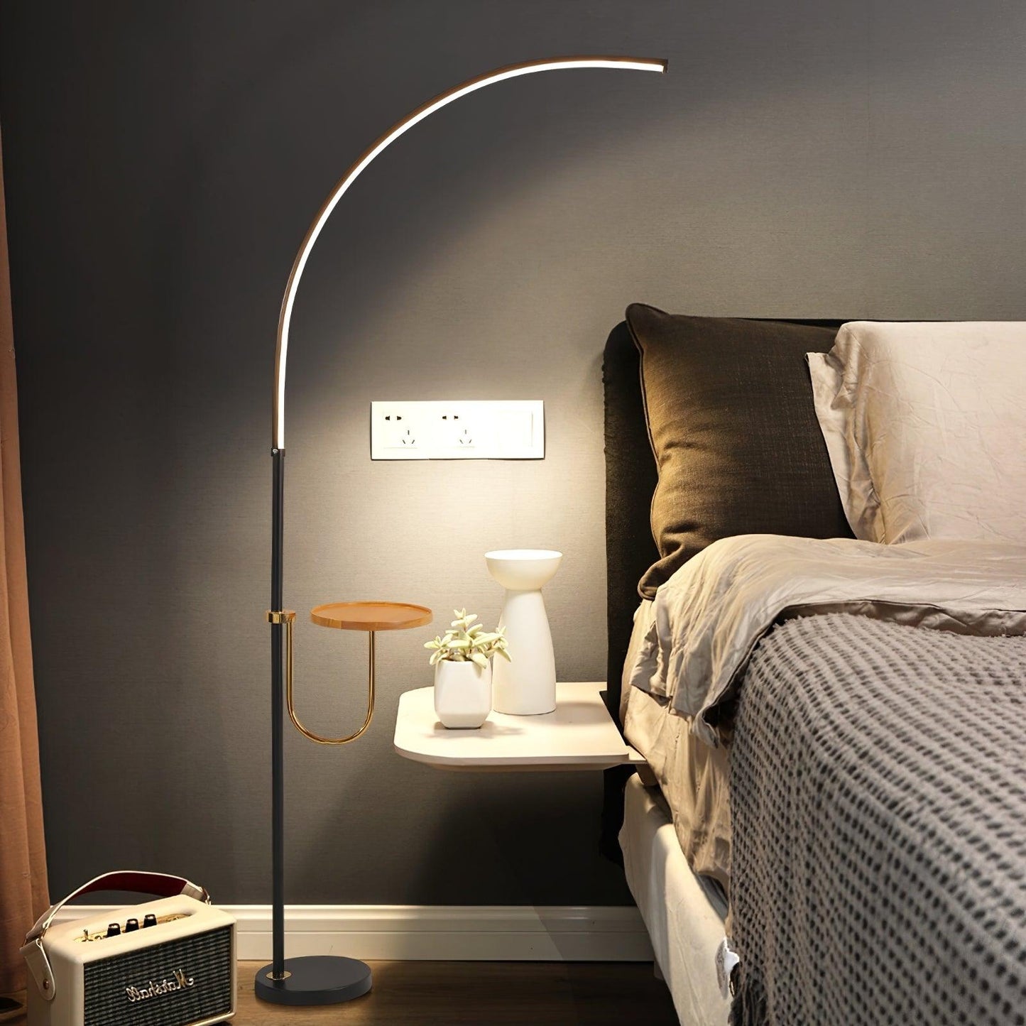 Nordic Arc Floor Lamp - Curved LED Design for Home Lighting