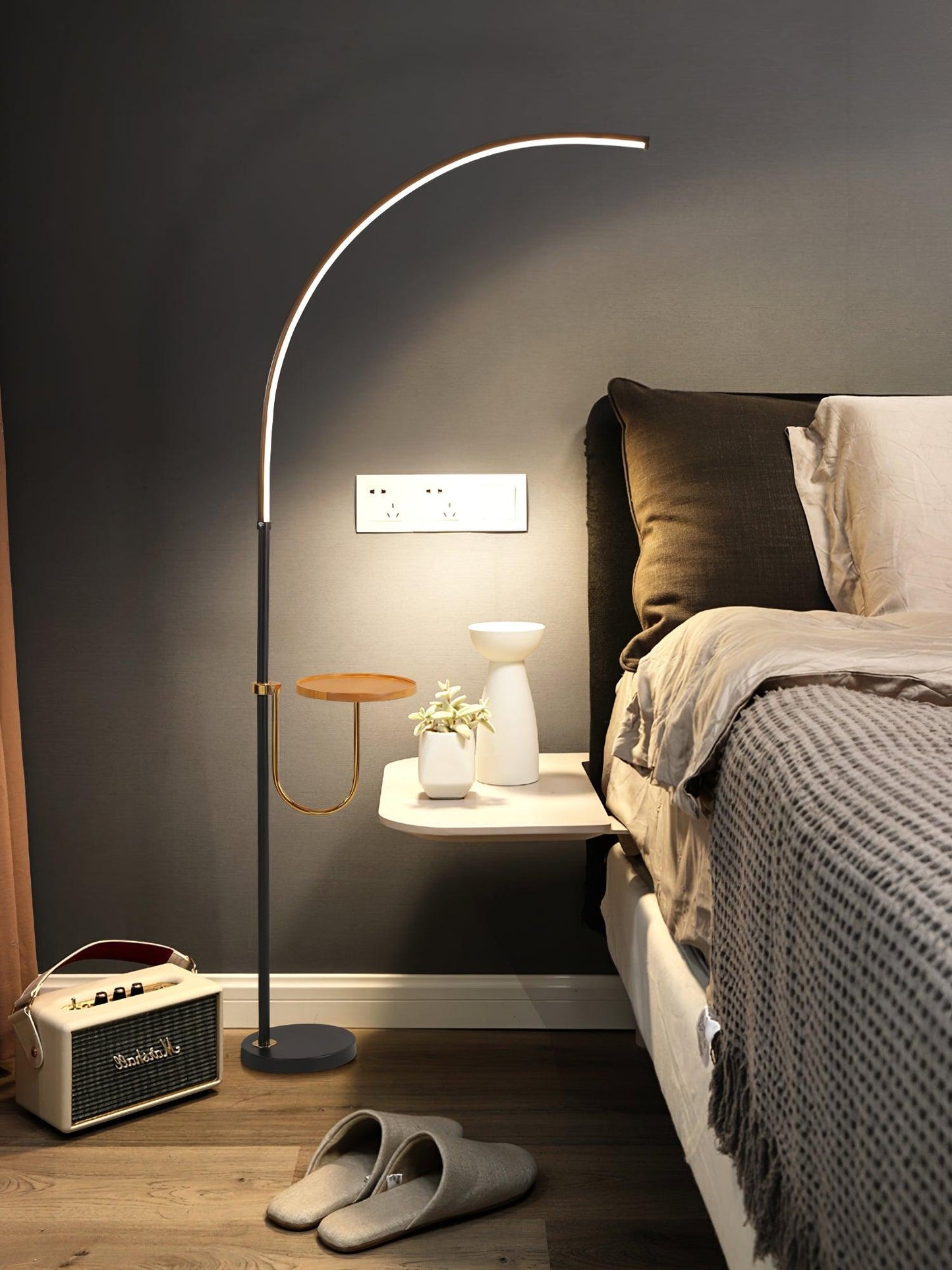 Nordic Arc Floor Lamp - Curved LED Design for Home Lighting