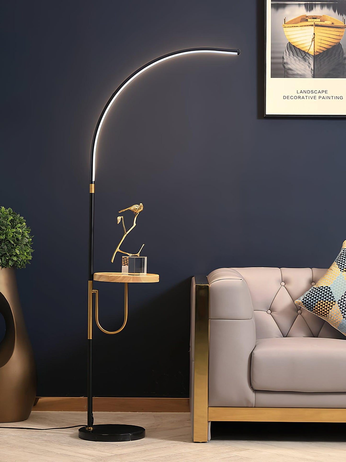 Nordic Arc Floor Lamp - Curved LED Design for Home Lighting