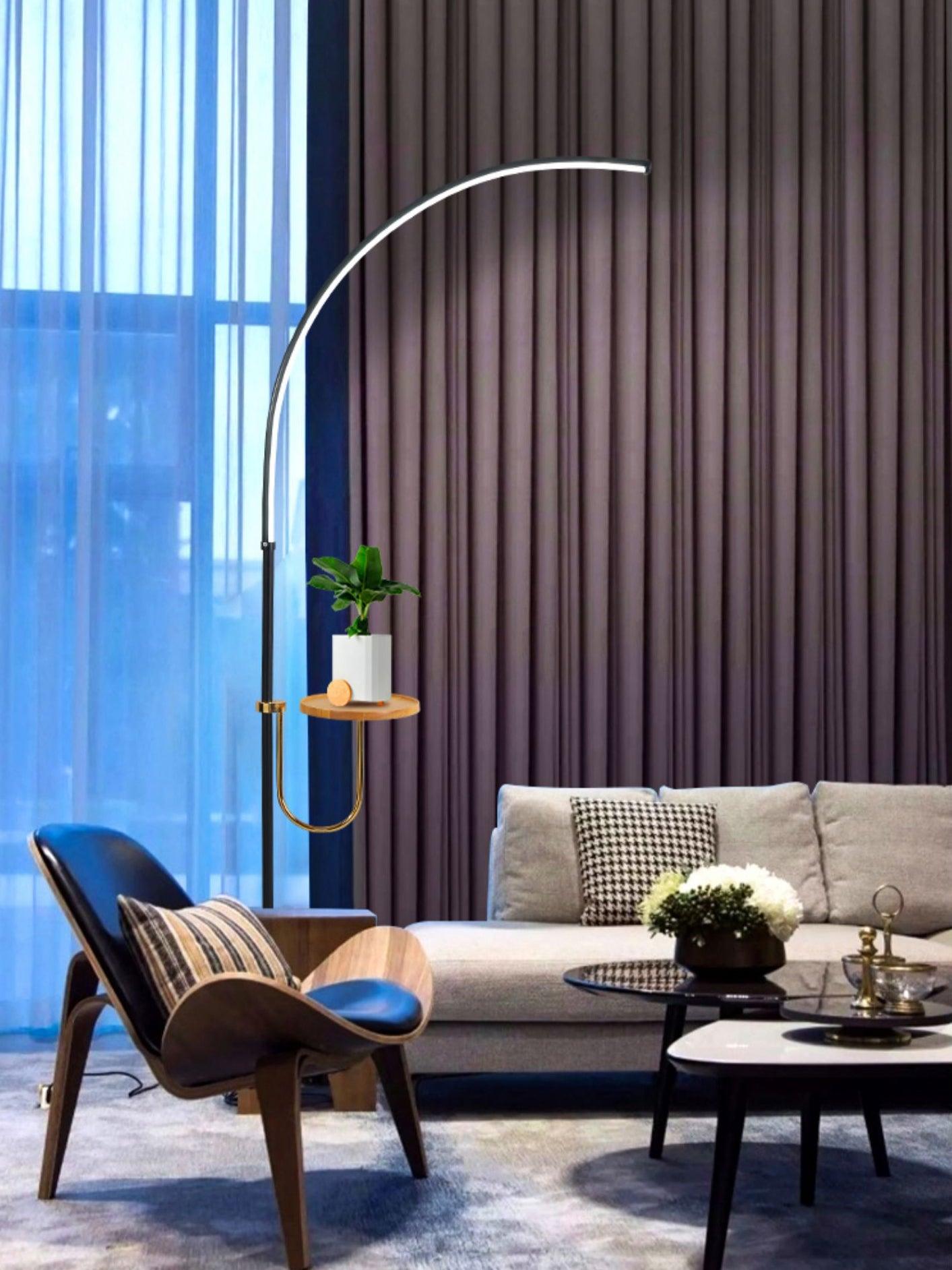 Nordic Arc Floor Lamp - Curved LED Design for Home Lighting