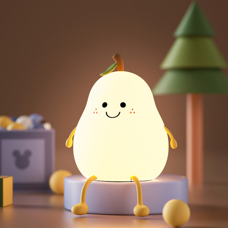 Kreatives Obst Pear Silicone LED Night Light USB Table Lamp