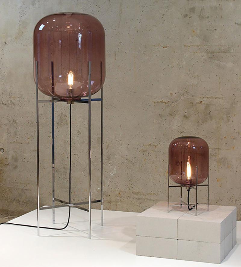 Oda Floor Lamp with Hand Blown Glass, LED, Indoor Use