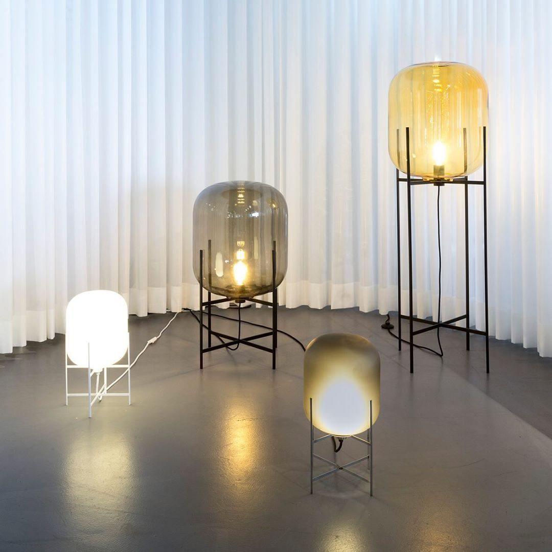 Oda Floor Lamp with Hand Blown Glass, LED, Indoor Use
