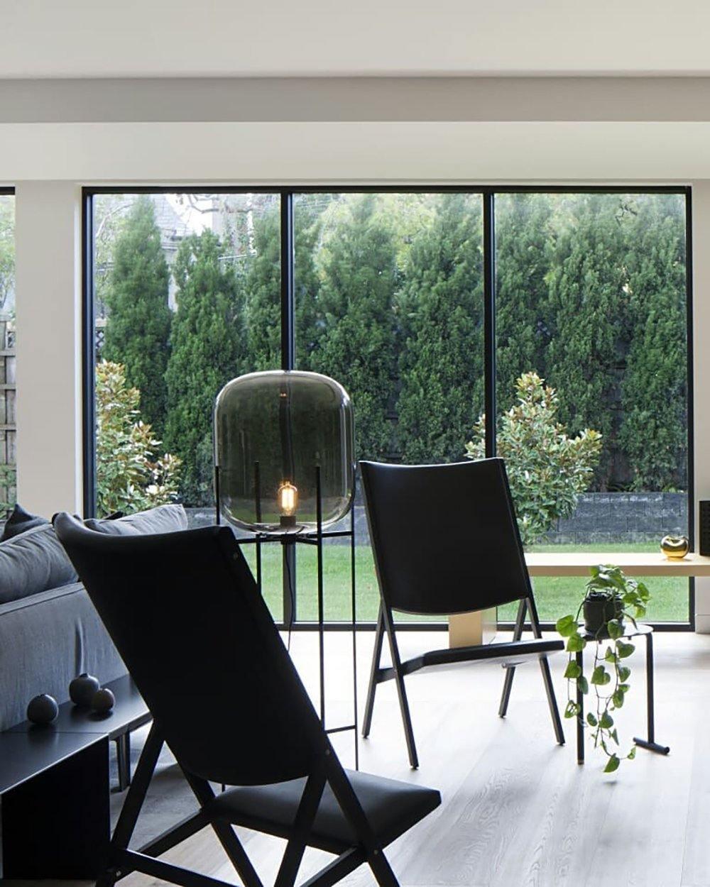 Oda Floor Lamp with Hand Blown Glass, LED, Indoor Use