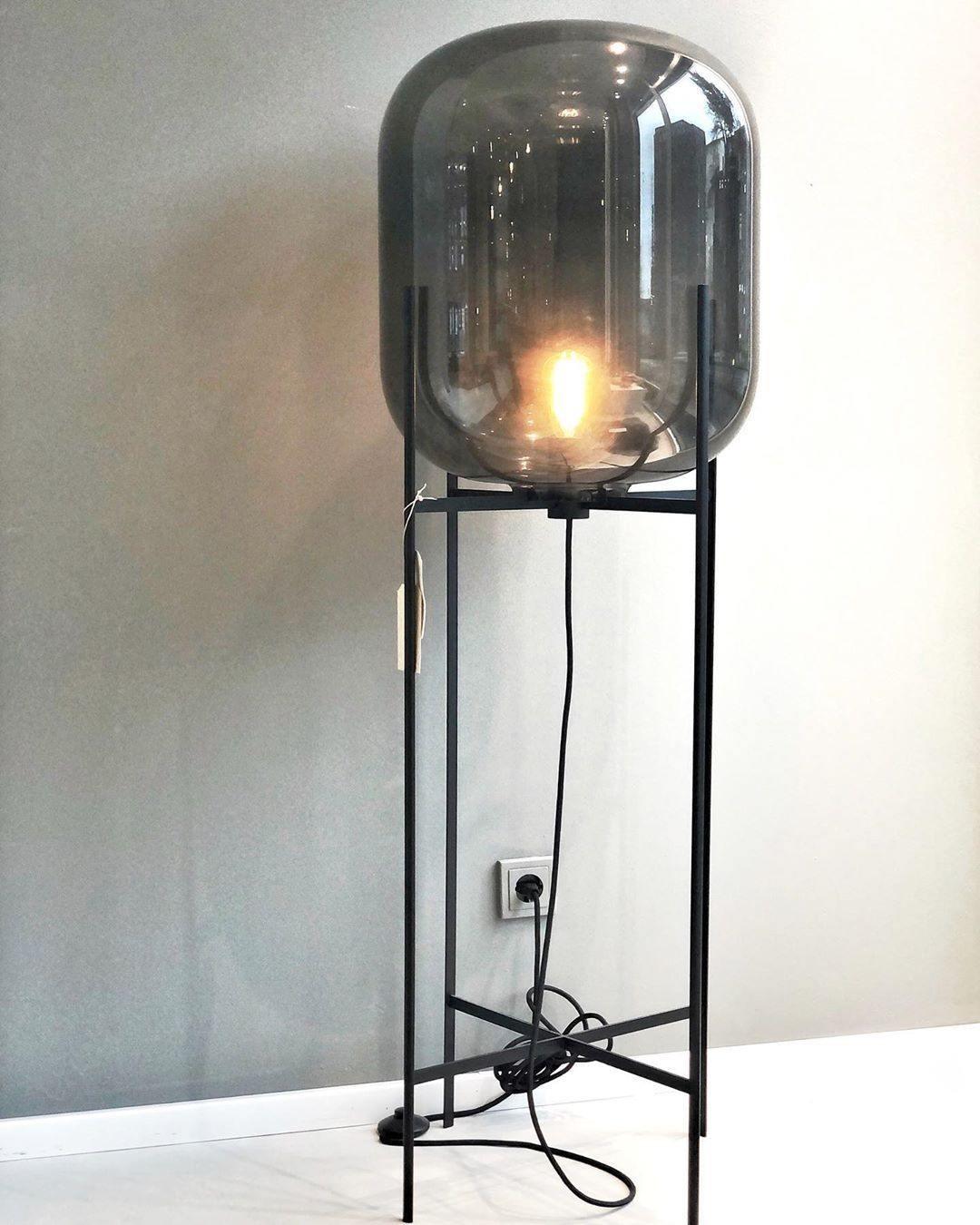 Oda Floor Lamp with Hand Blown Glass, LED, Indoor Use
