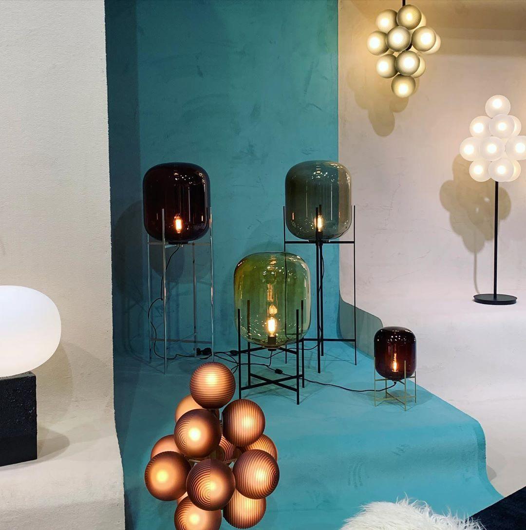 Oda Floor Lamp with Hand Blown Glass, LED, Indoor Use