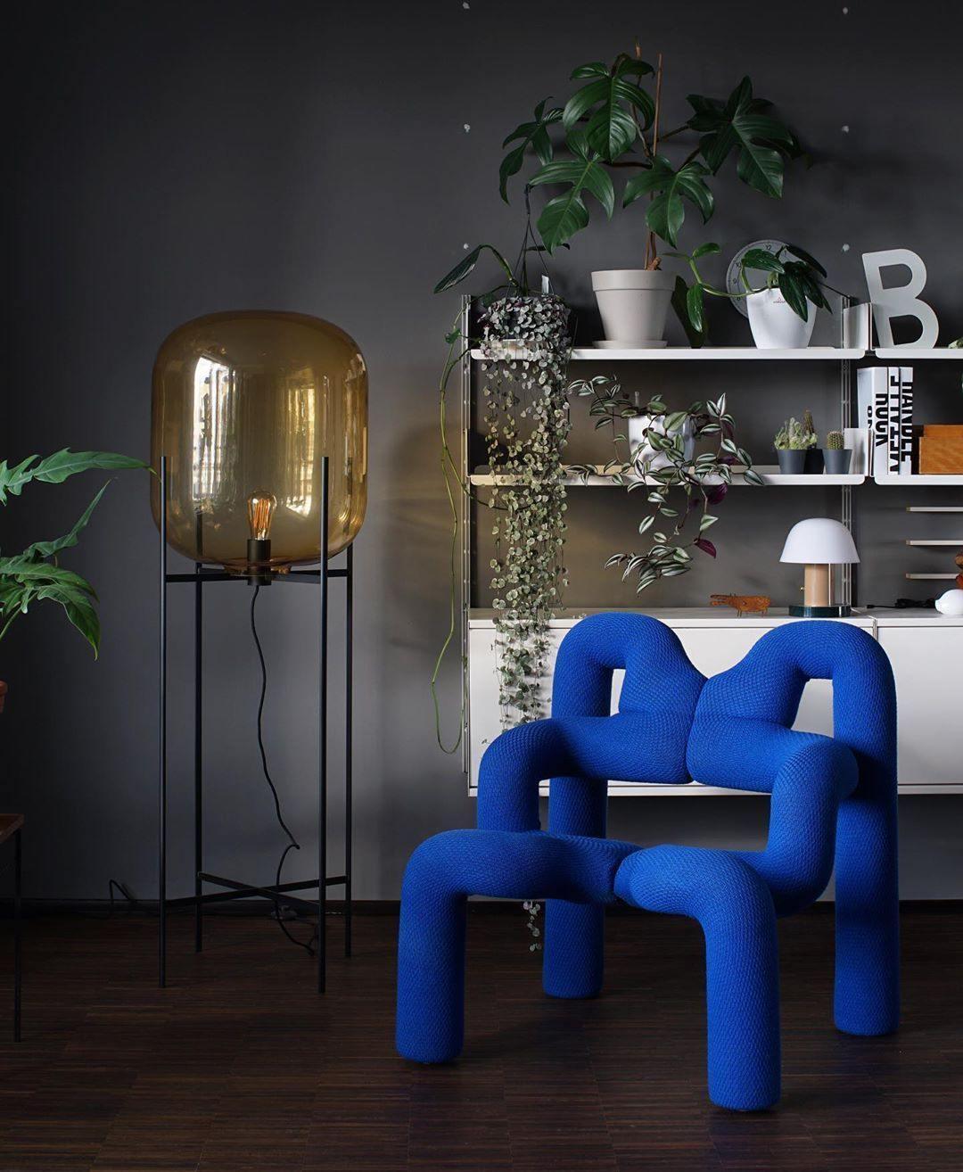 Oda Floor Lamp with Hand Blown Glass, LED, Indoor Use