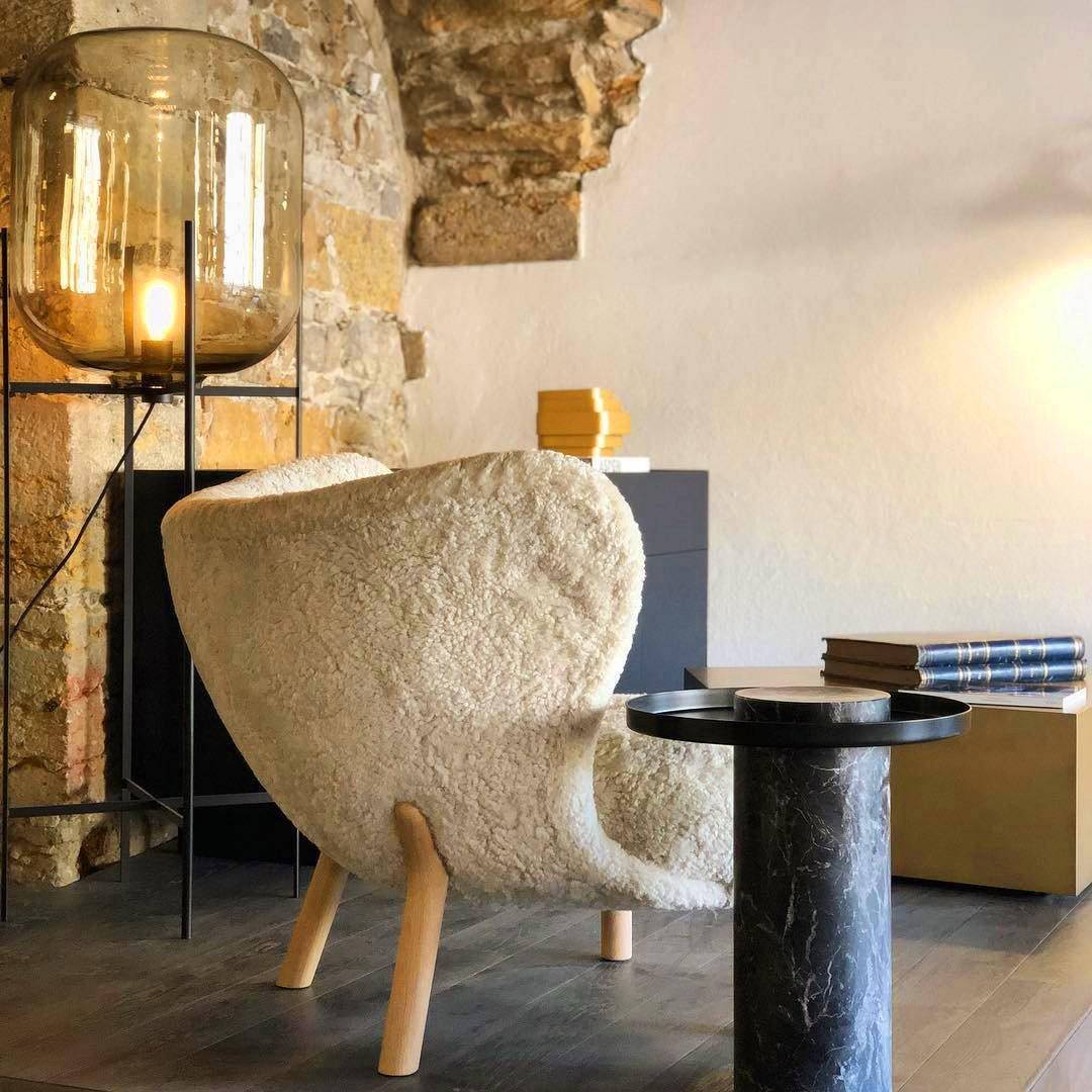 Oda Floor Lamp with Hand Blown Glass, LED, Indoor Use