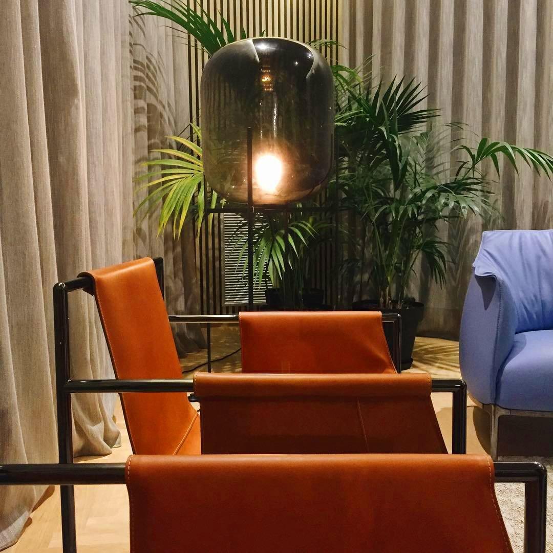 Oda Floor Lamp with Hand Blown Glass, LED, Indoor Use