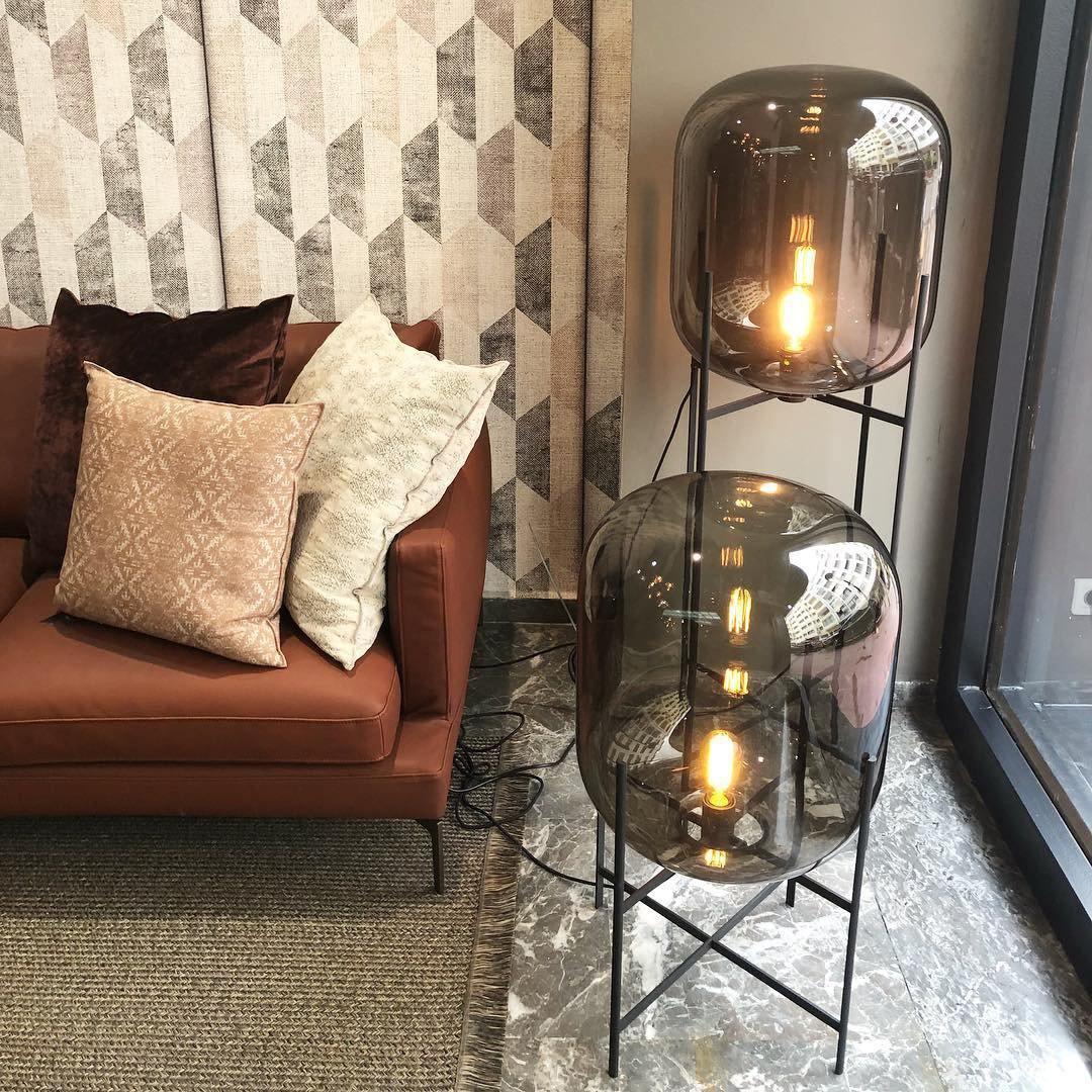 Oda Floor Lamp with Hand Blown Glass, LED, Indoor Use