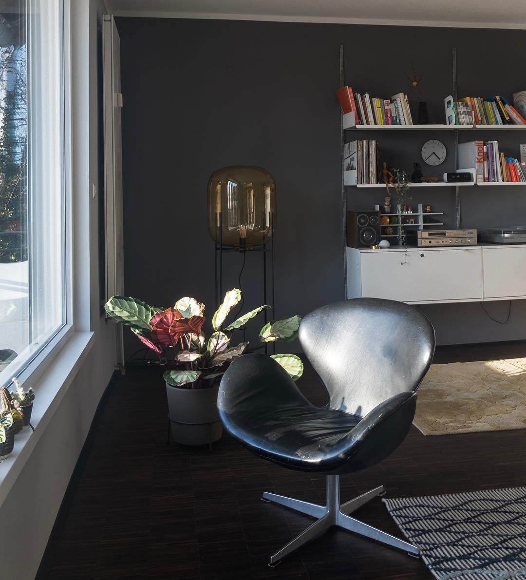 Oda Floor Lamp with Hand Blown Glass, LED, Indoor Use