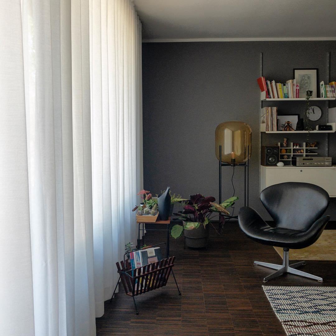 Oda Floor Lamp with Hand Blown Glass, LED, Indoor Use