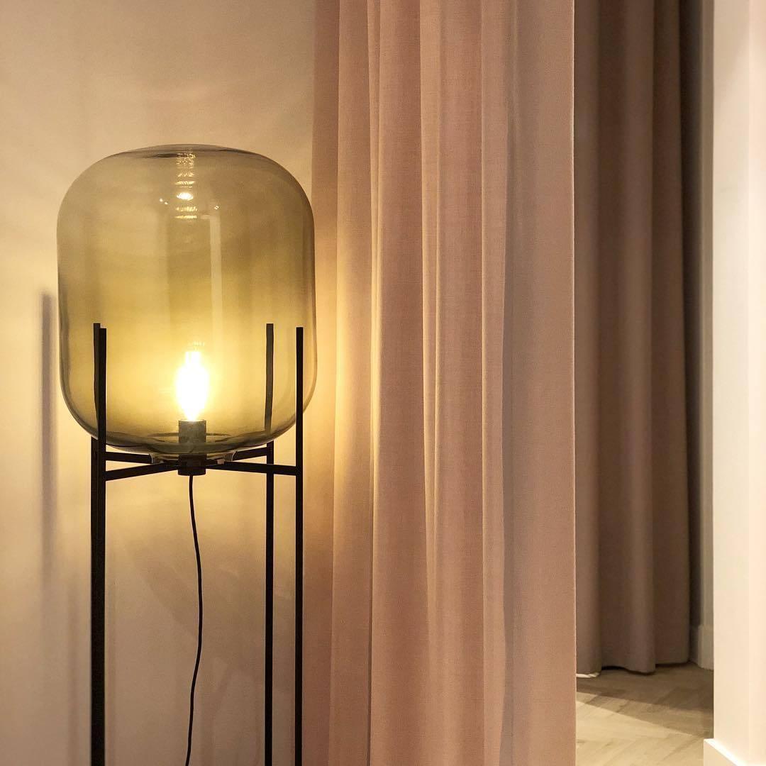 Oda Floor Lamp with Hand Blown Glass, LED, Indoor Use