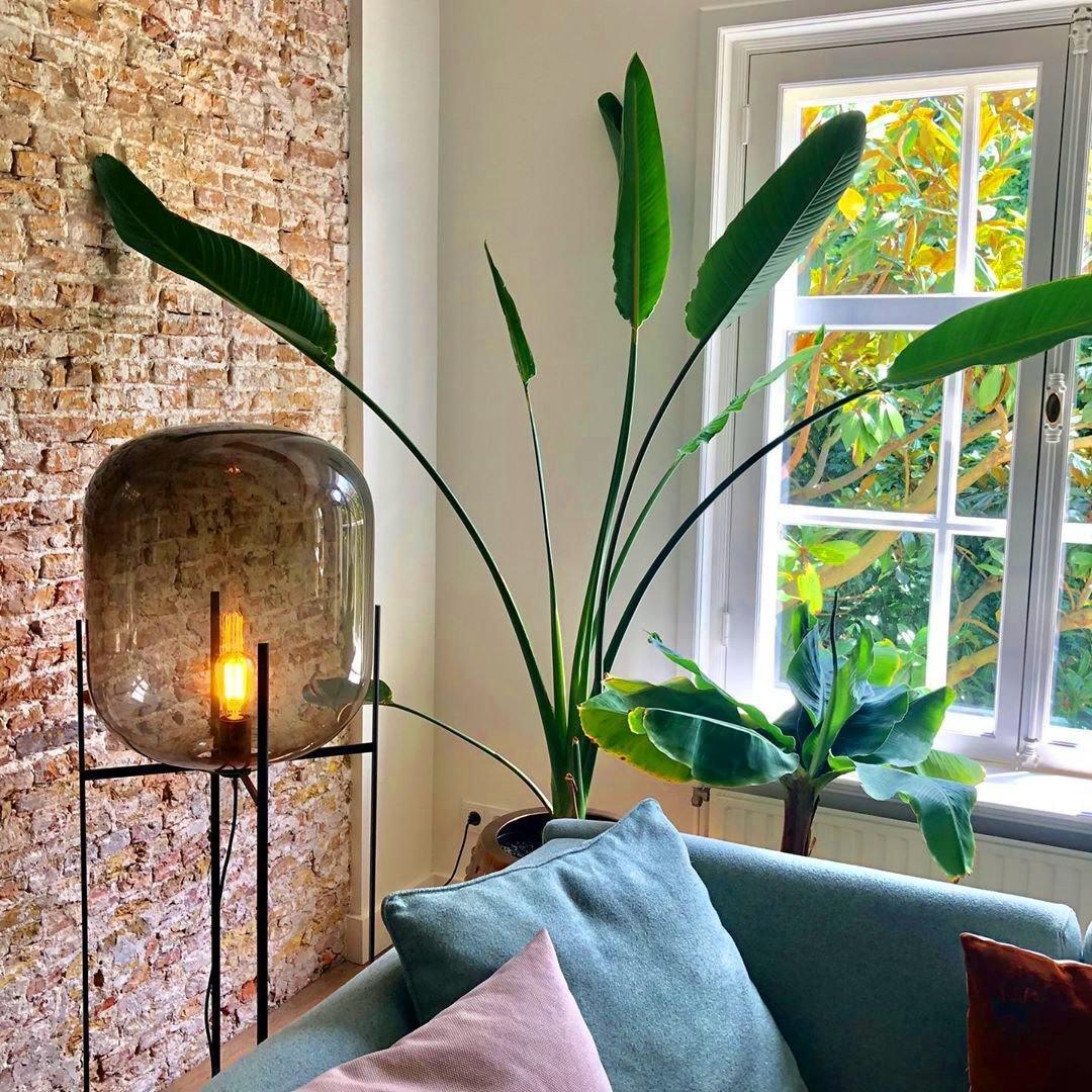Oda Floor Lamp with Hand Blown Glass, LED, Indoor Use