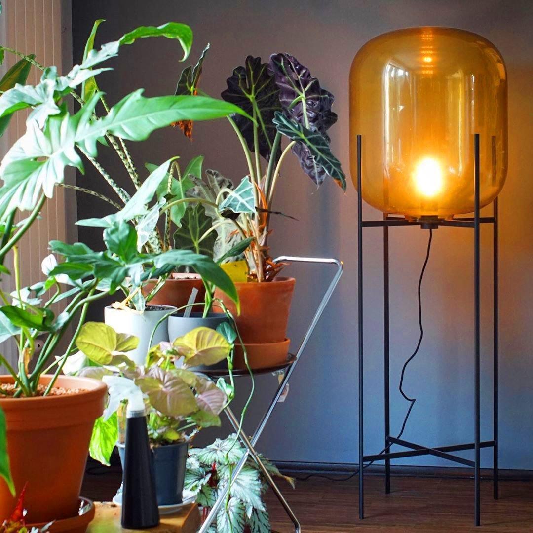 Oda Floor Lamp with Hand Blown Glass, LED, Indoor Use
