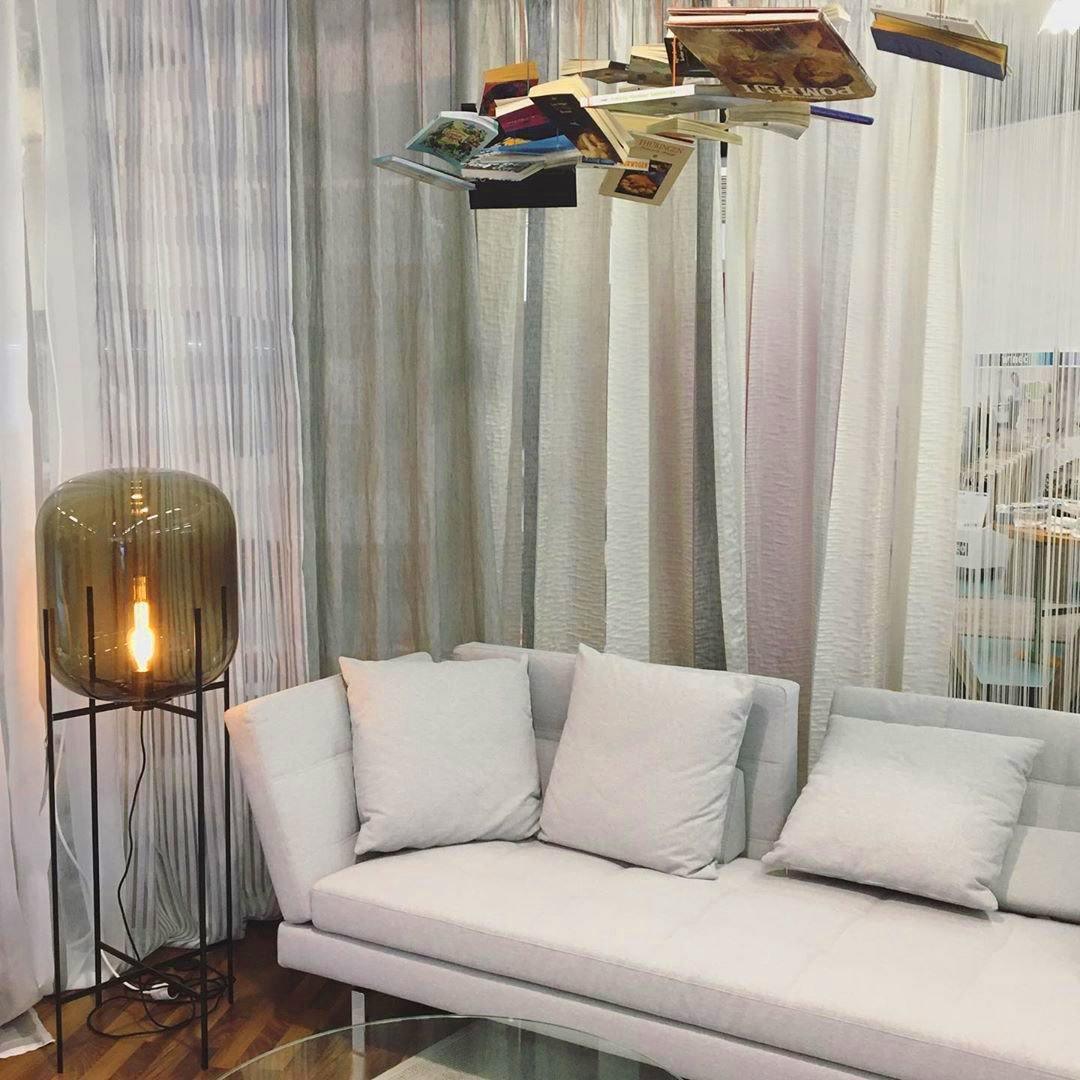 Oda Floor Lamp with Hand Blown Glass, LED, Indoor Use