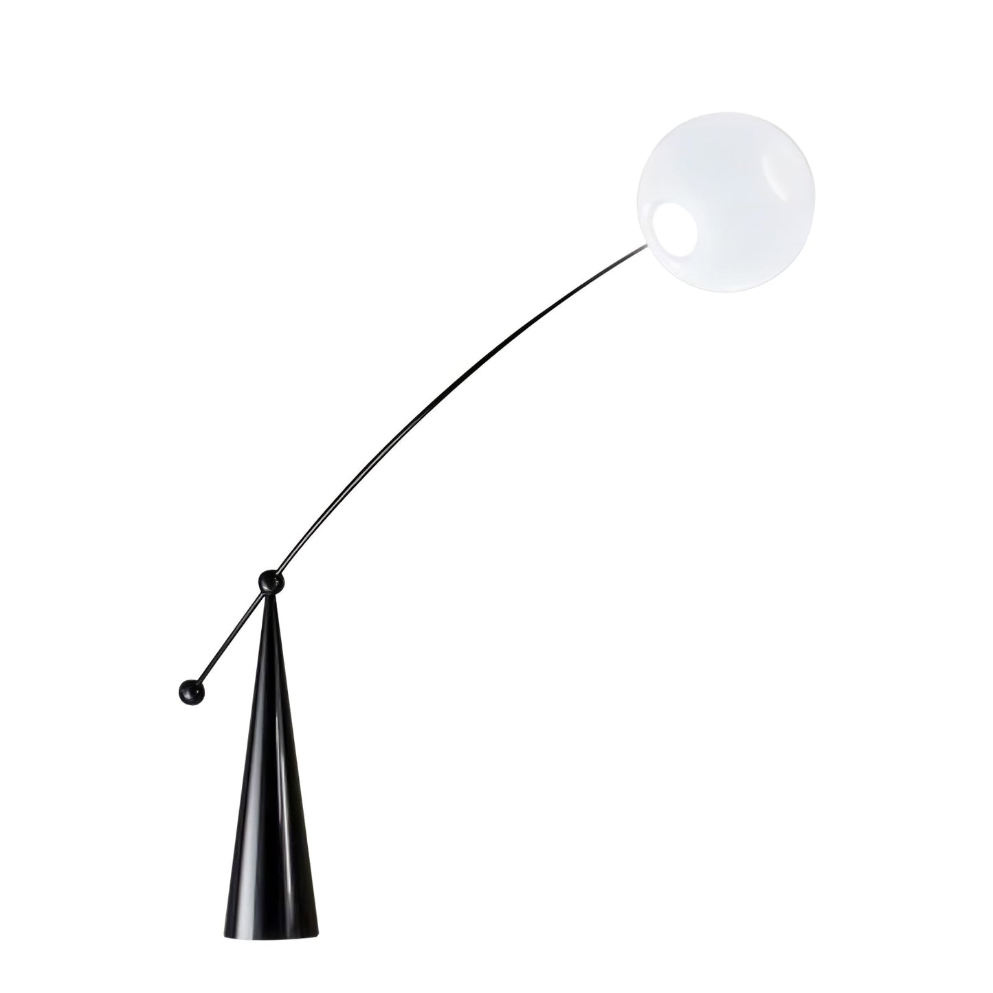 Opal Arc Floor Lamp with LED, Black Metal, Indoor Use
