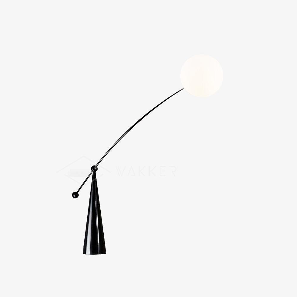 Opal Arc Floor Lamp with LED, Black Metal, Indoor Use