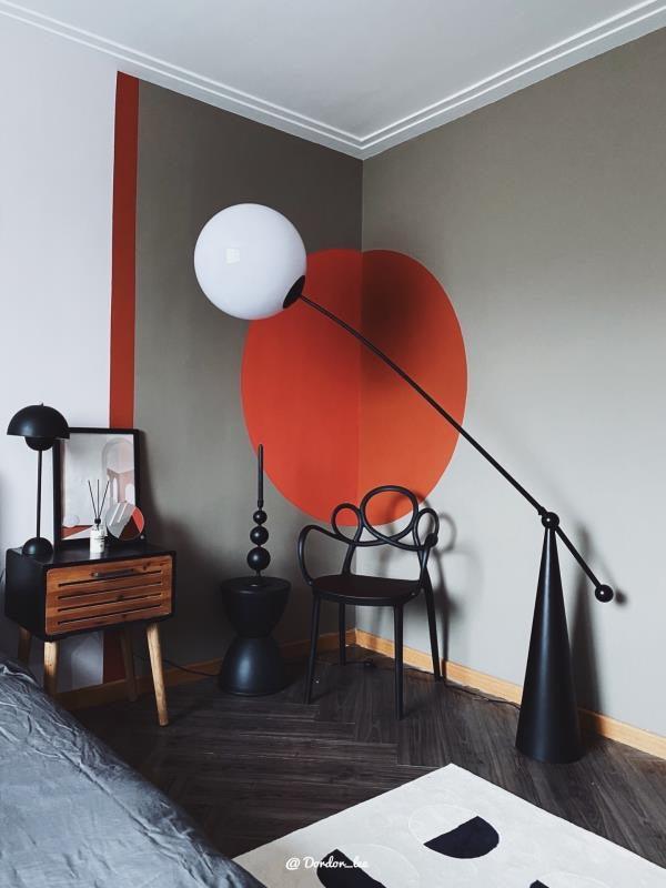 Opal Arc Floor Lamp with LED, Black Metal, Indoor Use