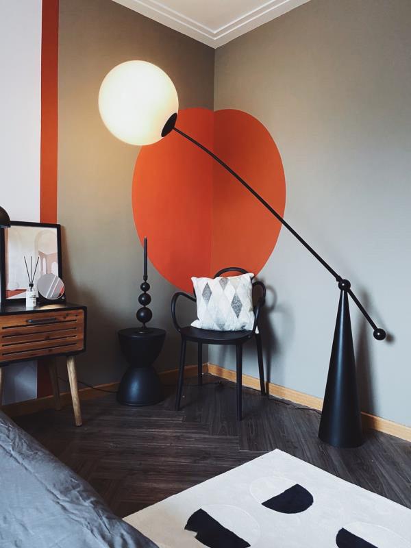 Opal Arc Floor Lamp with LED, Black Metal, Indoor Use
