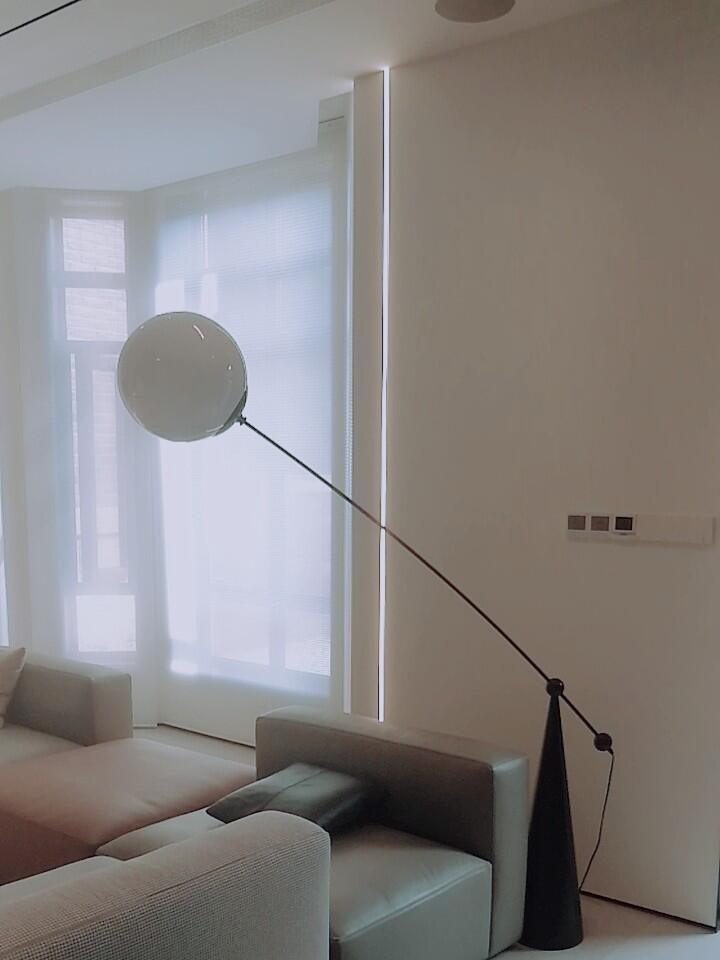 Opal Arc Floor Lamp with LED, Black Metal, Indoor Use