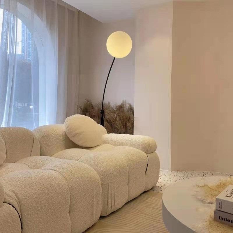 Opal Arc Floor Lamp with LED, Black Metal, Indoor Use