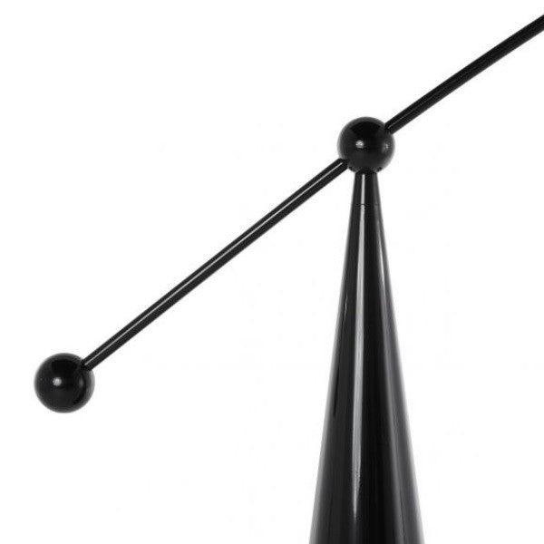 Opal Arc Floor Lamp with LED, Black Metal, Indoor Use