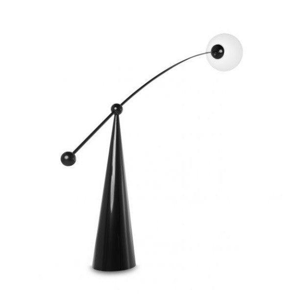 Opal Arc Floor Lamp with LED, Black Metal, Indoor Use