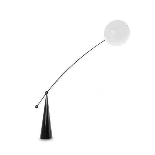 Opal Arc Floor Lamp with LED, Black Metal, Indoor Use