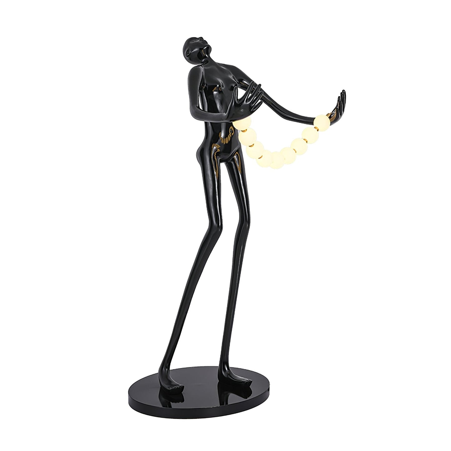 Orb Juggler Sculpture Floor Lamp with LED Light - Black