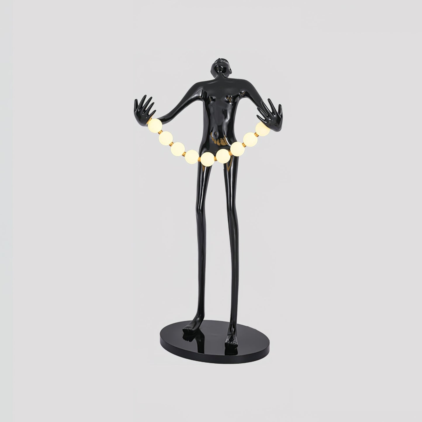 Orb Juggler Sculpture Floor Lamp with LED Light - Black