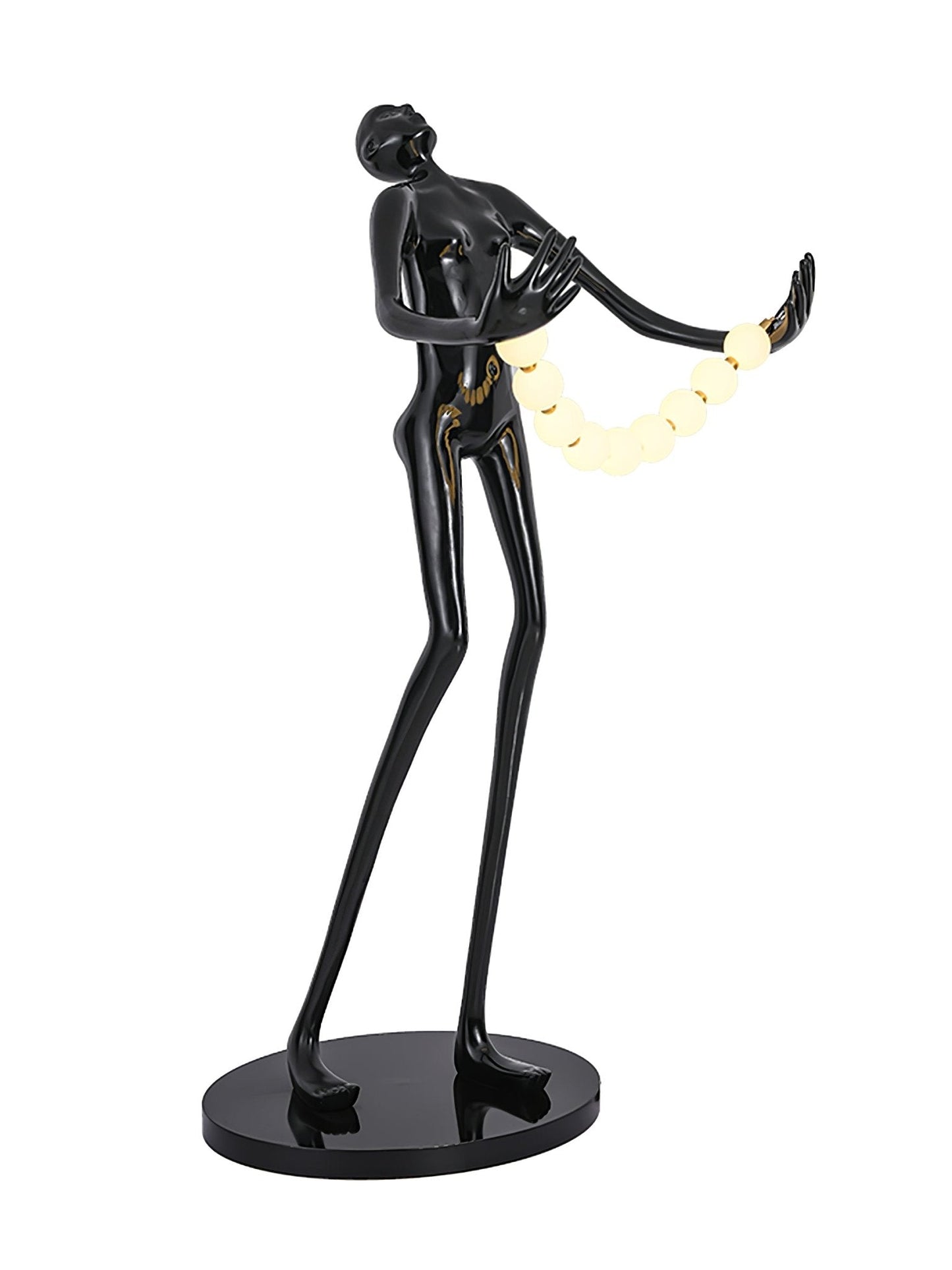 Orb Juggler Sculpture Floor Lamp with LED Light - Black