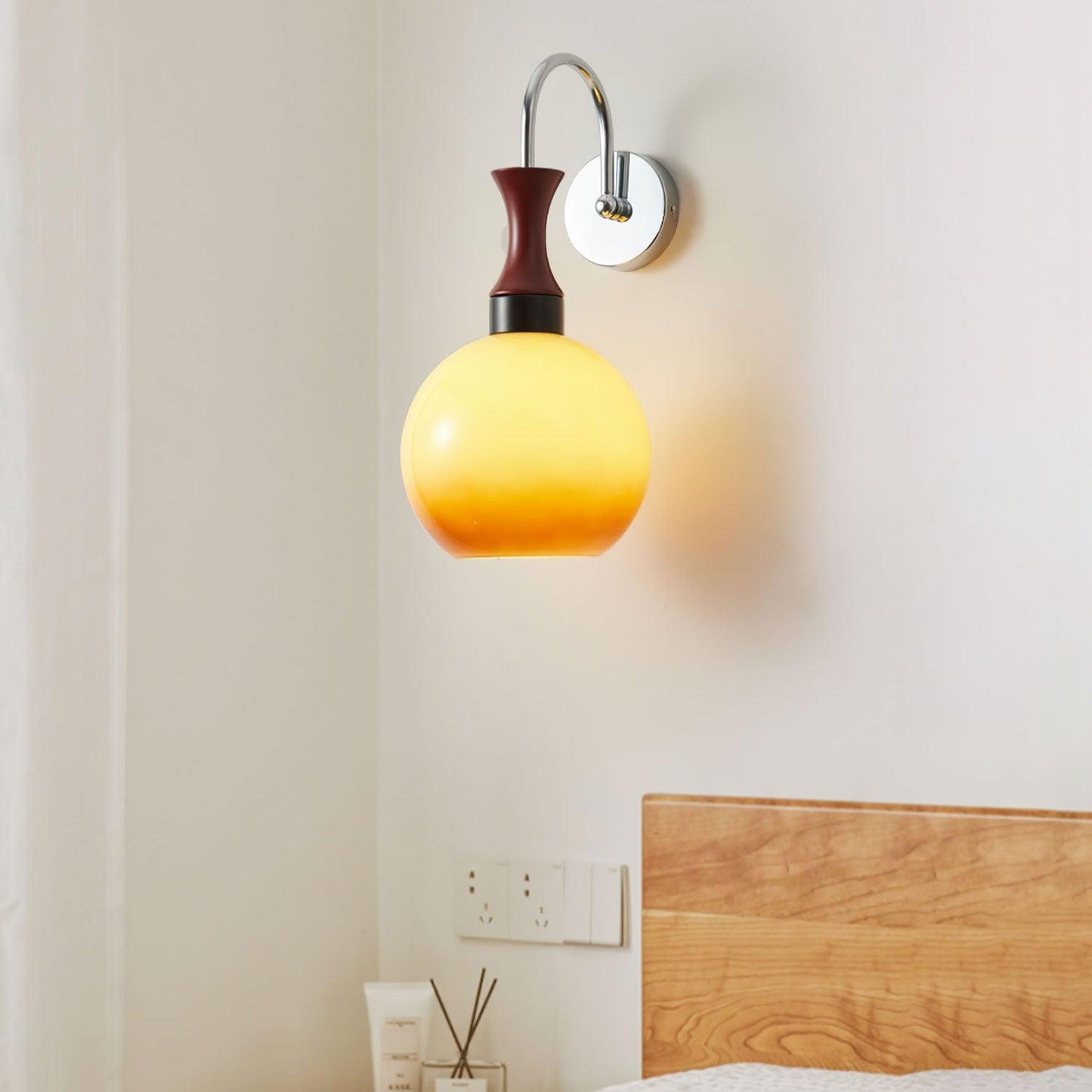 Orbique Wall Sconce LED Light Fixture - Modern Glass Shade