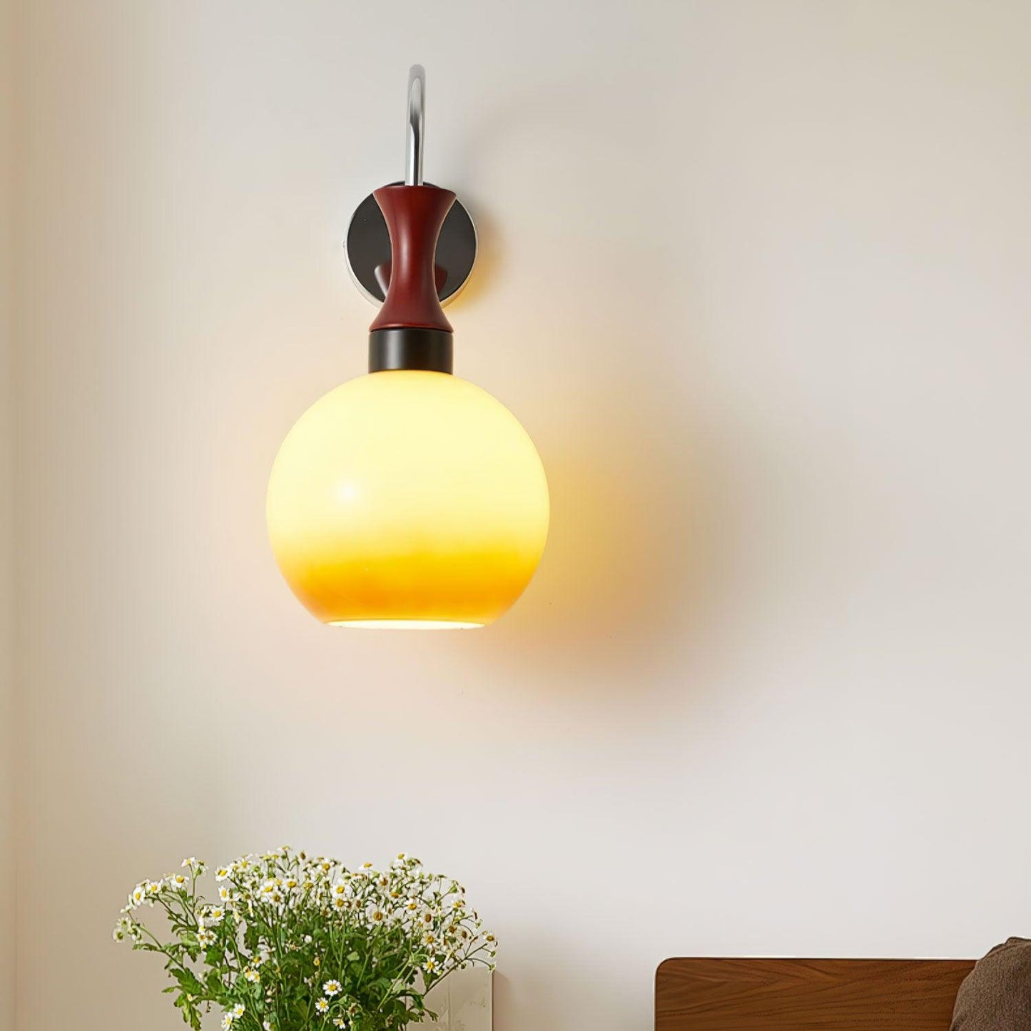 Orbique Wall Sconce LED Light Fixture - Modern Glass Shade