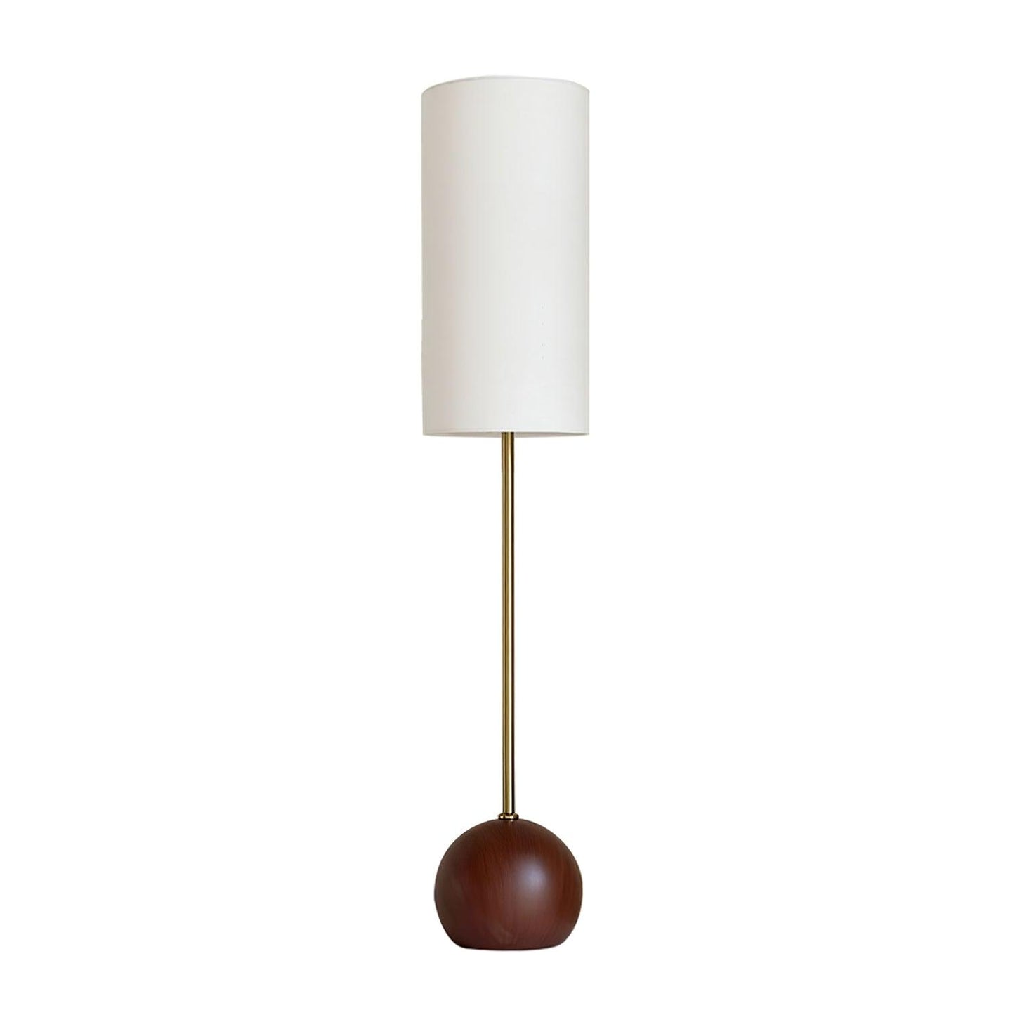 Orbis Wooden Sphere Floor Lamp LED Fabric Shade Natural Wood