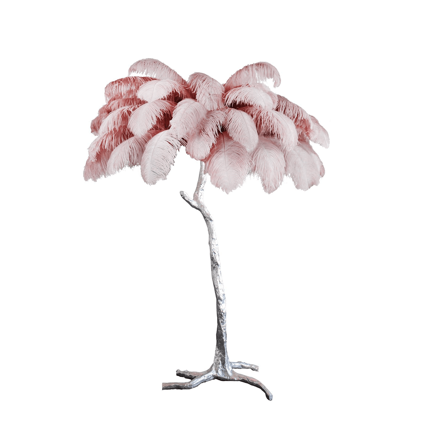 Ostrich Feather Brass Floor Lamp - Luxury Indoor Lighting
