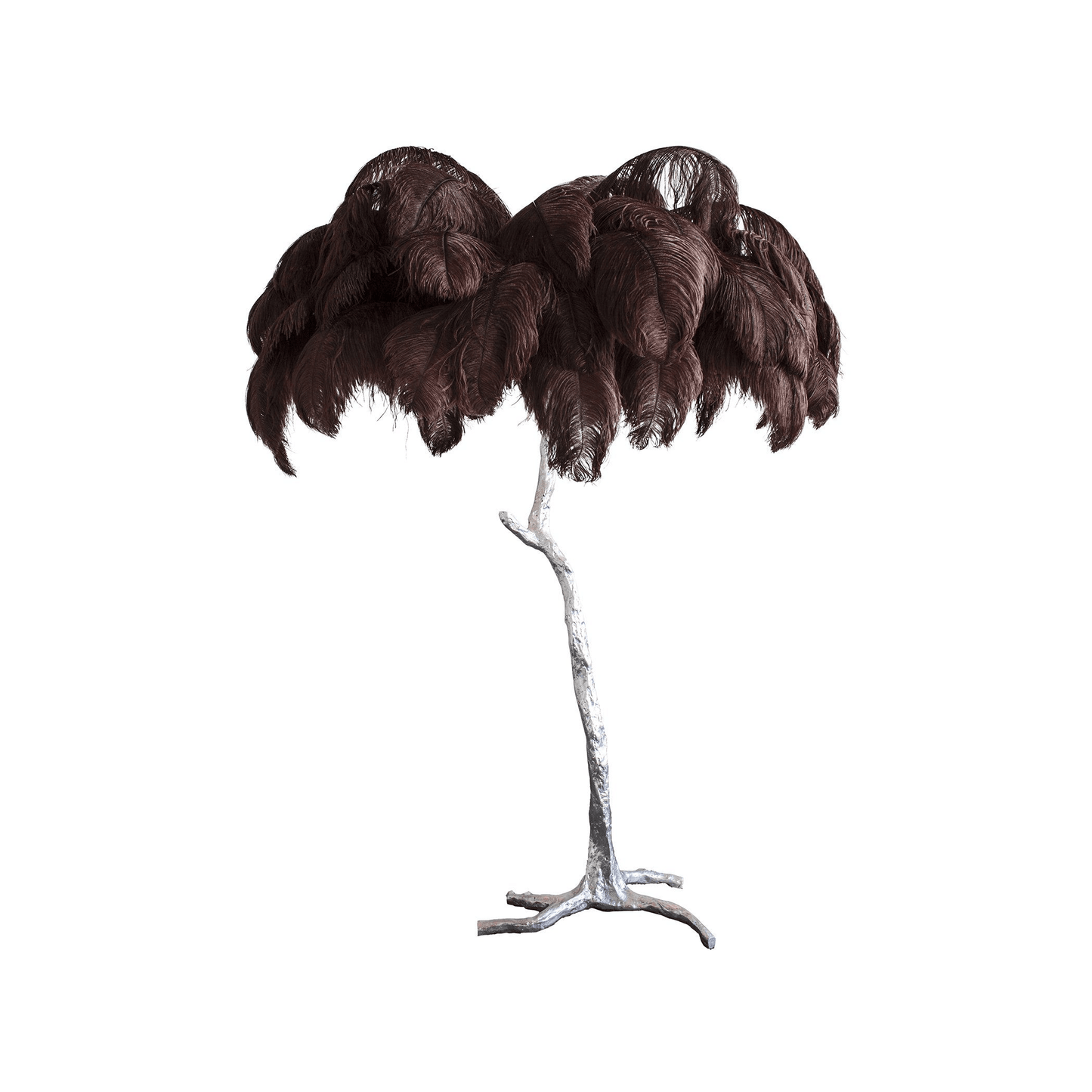 Ostrich Feather Brass Floor Lamp - Luxury Indoor Lighting