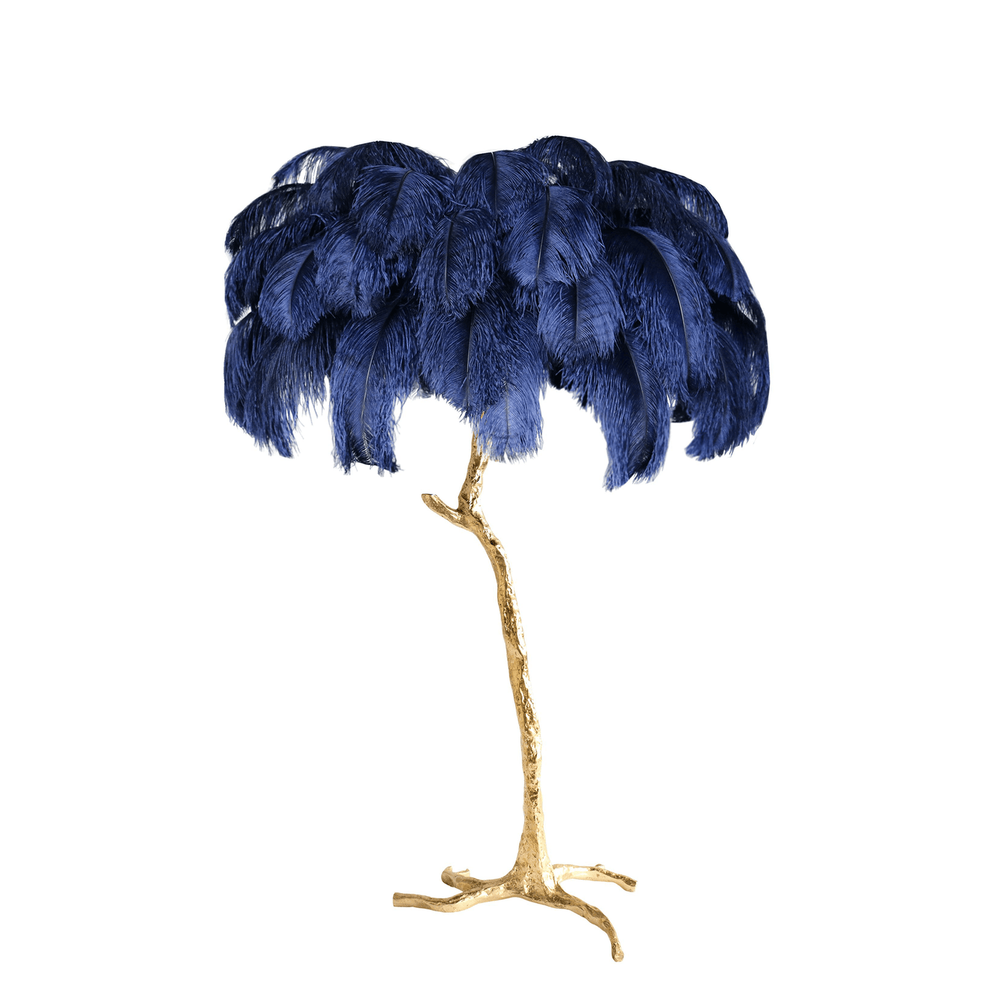 Ostrich Feather Brass Floor Lamp - Luxury Indoor Lighting