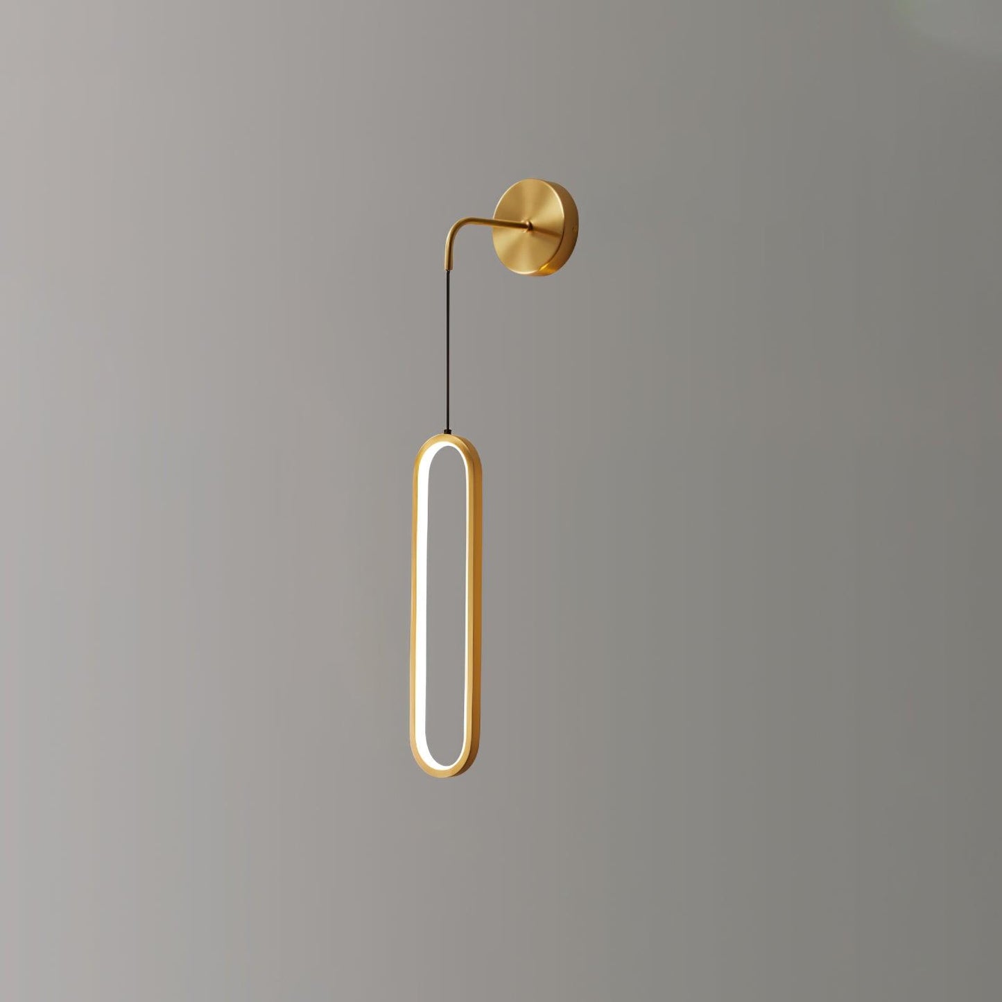 Oval LED Brass Wall Lamp with Dimmable 3-Color Light