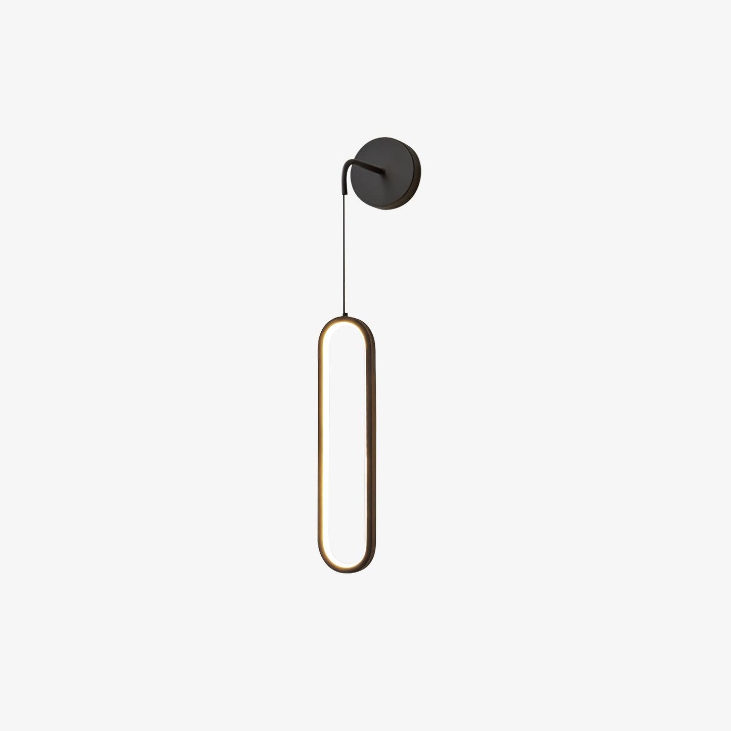 Oval LED Brass Wall Lamp with Dimmable 3-Color Light