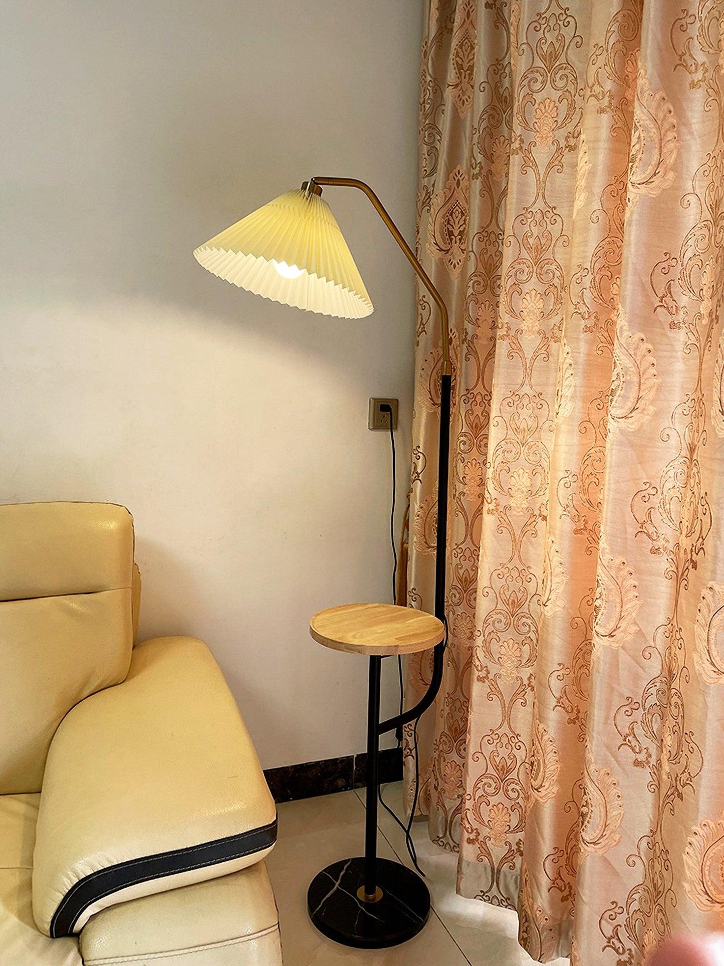 Ozz Floor Lamp - Modern LED Metal & Marble Design, Black Gold