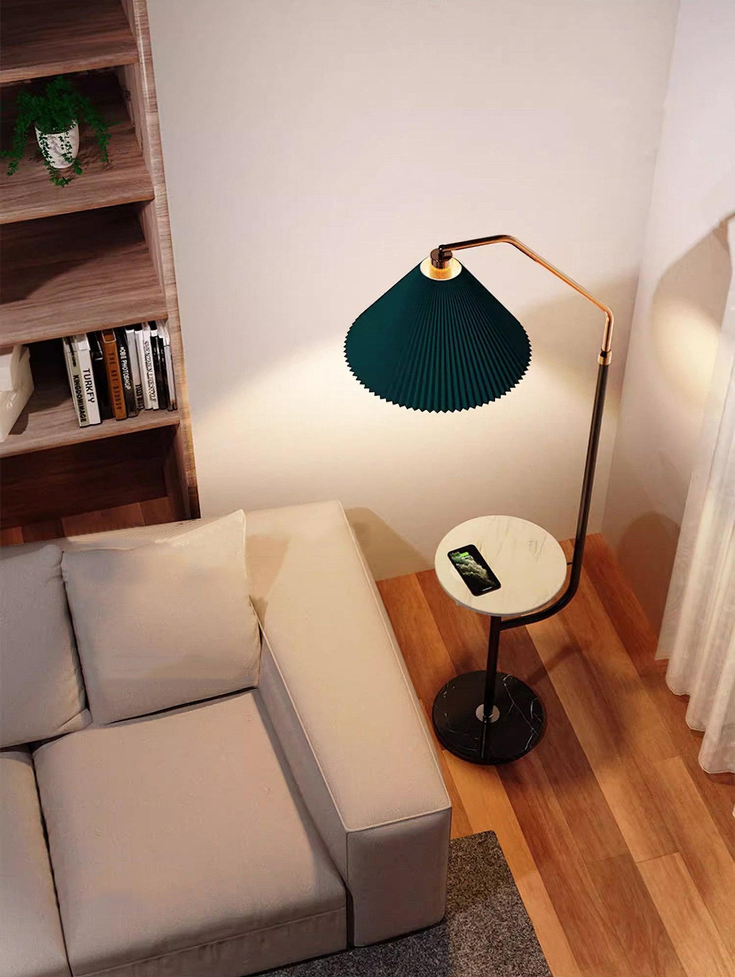 Ozz Floor Lamp - Modern LED Metal & Marble Design, Black Gold