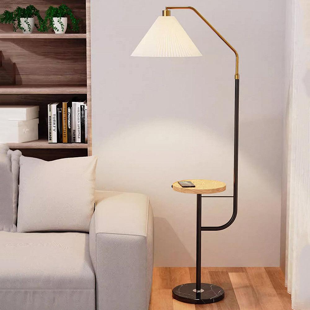 Ozz Floor Lamp - Modern LED Metal & Marble Design, Black Gold