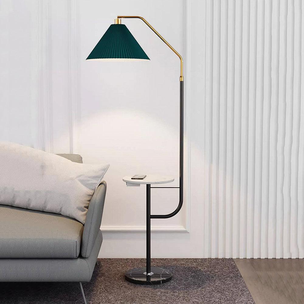Ozz Floor Lamp - Modern LED Metal & Marble Design, Black Gold