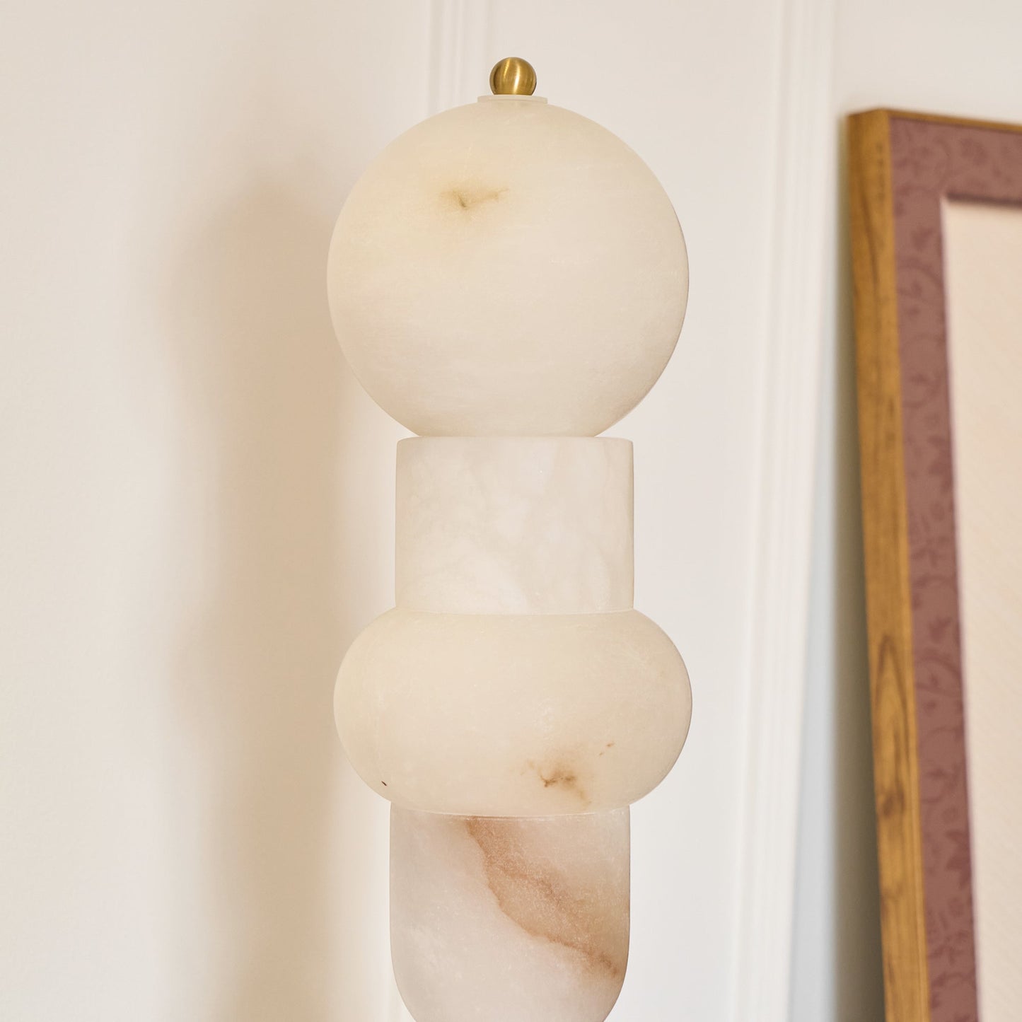 Spanish Alabaster Floor Lamp with LED Light - Modern Design