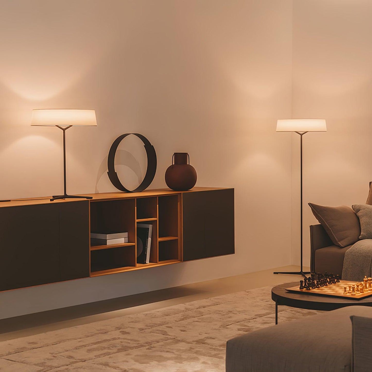 Dama Floor Lamp with LED Light, Indoor Aluminium Design