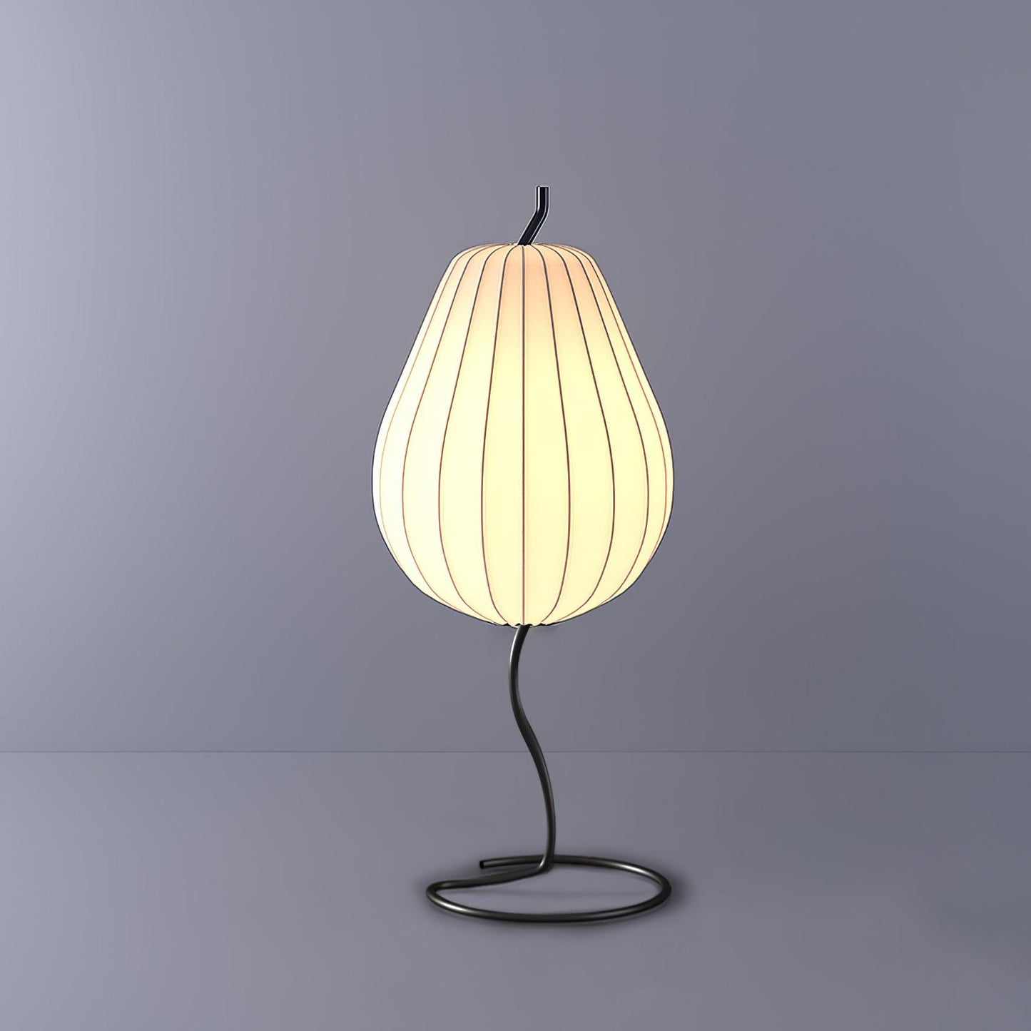 Pear Floor Lamp with Silk Shade - LED Indoor Lighting