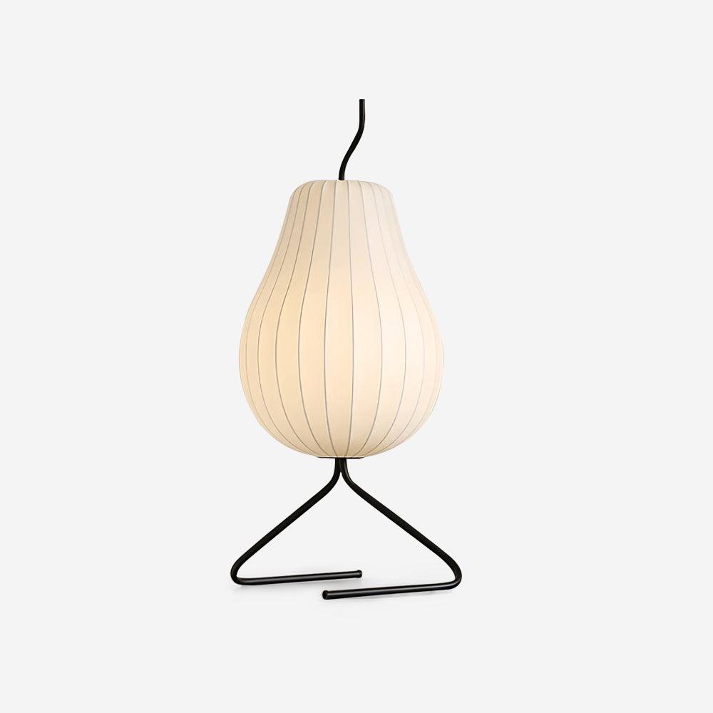 Pear Floor Lamp with Silk Shade - LED Indoor Lighting