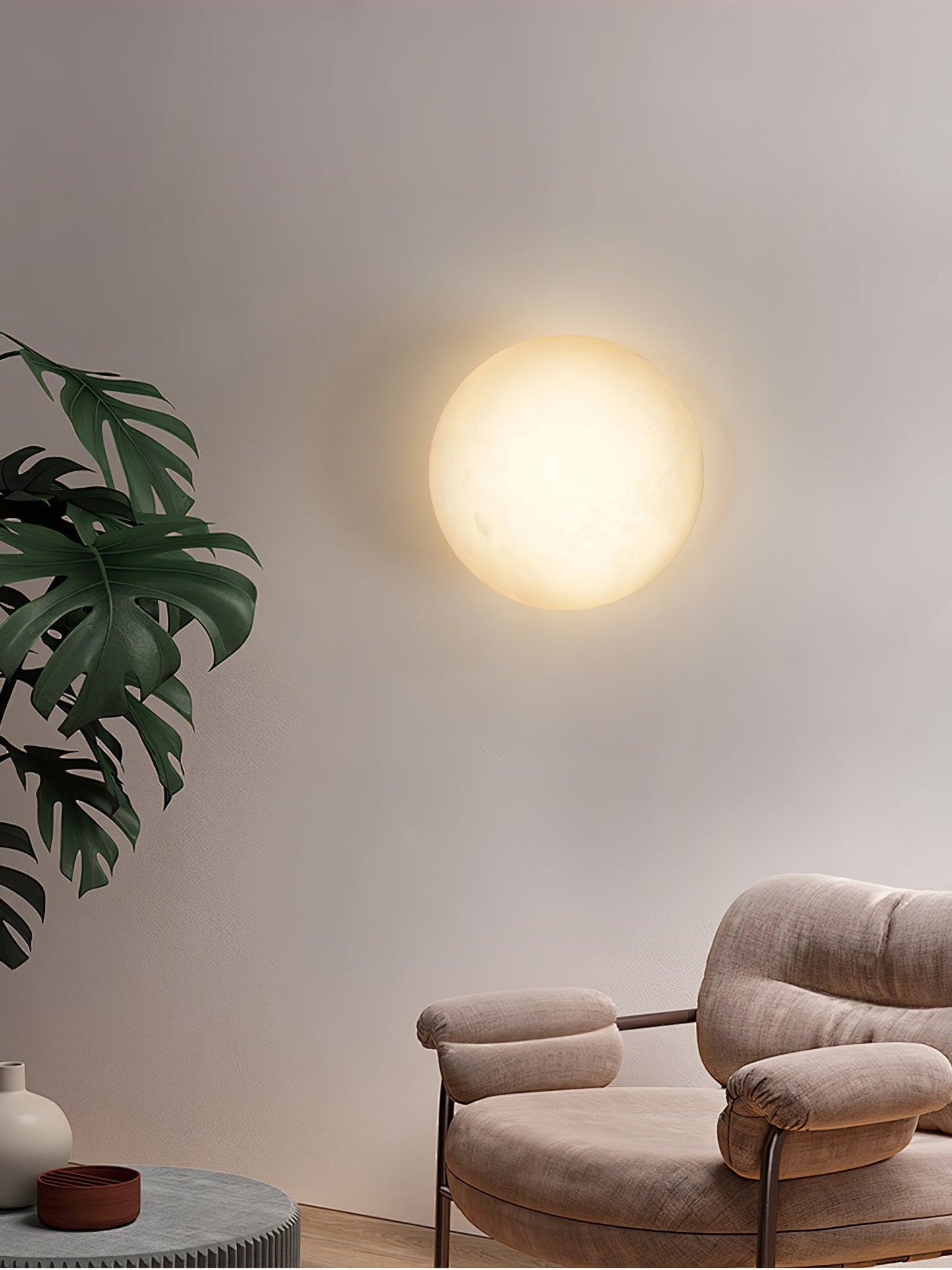 Pebble Alabaster Wall Light - Dimmable LED Indoor Lamp